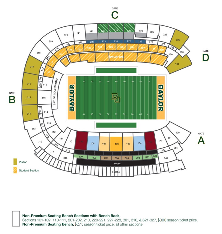 Baylor Bears Stadium Seating Chart