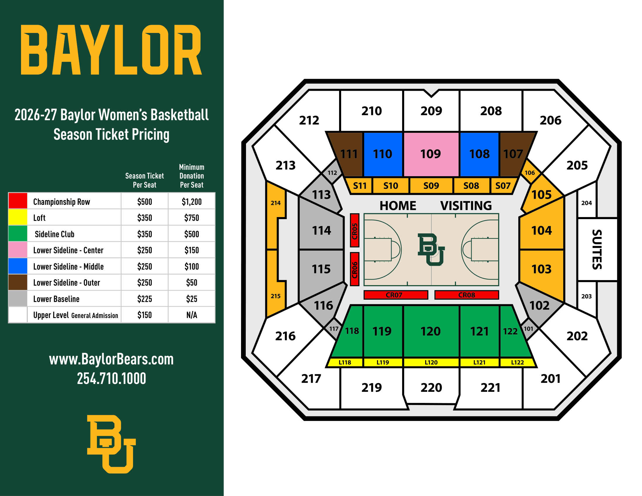 Seat pricing - Women's Basketball